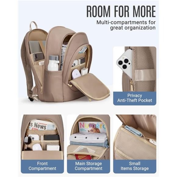 Travel Laptop Backpack Women, 15.6 Inch Laptop Backpack with USB Charging Hole